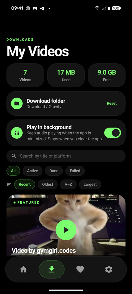 Gravity downloads library